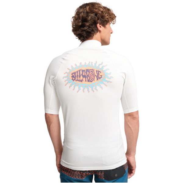 2026 Billabong Mens Re Issue Short Sleeve Rash Vest EBYWR03027 - White